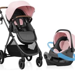 Evenflo Shyft Intuiti Travel System with Revolve180 LiteMax™ NXT Rotating Rear-Facing Lightweight Preemie and Infant Car Seat 3-30 lbs. (Amaranth Pink