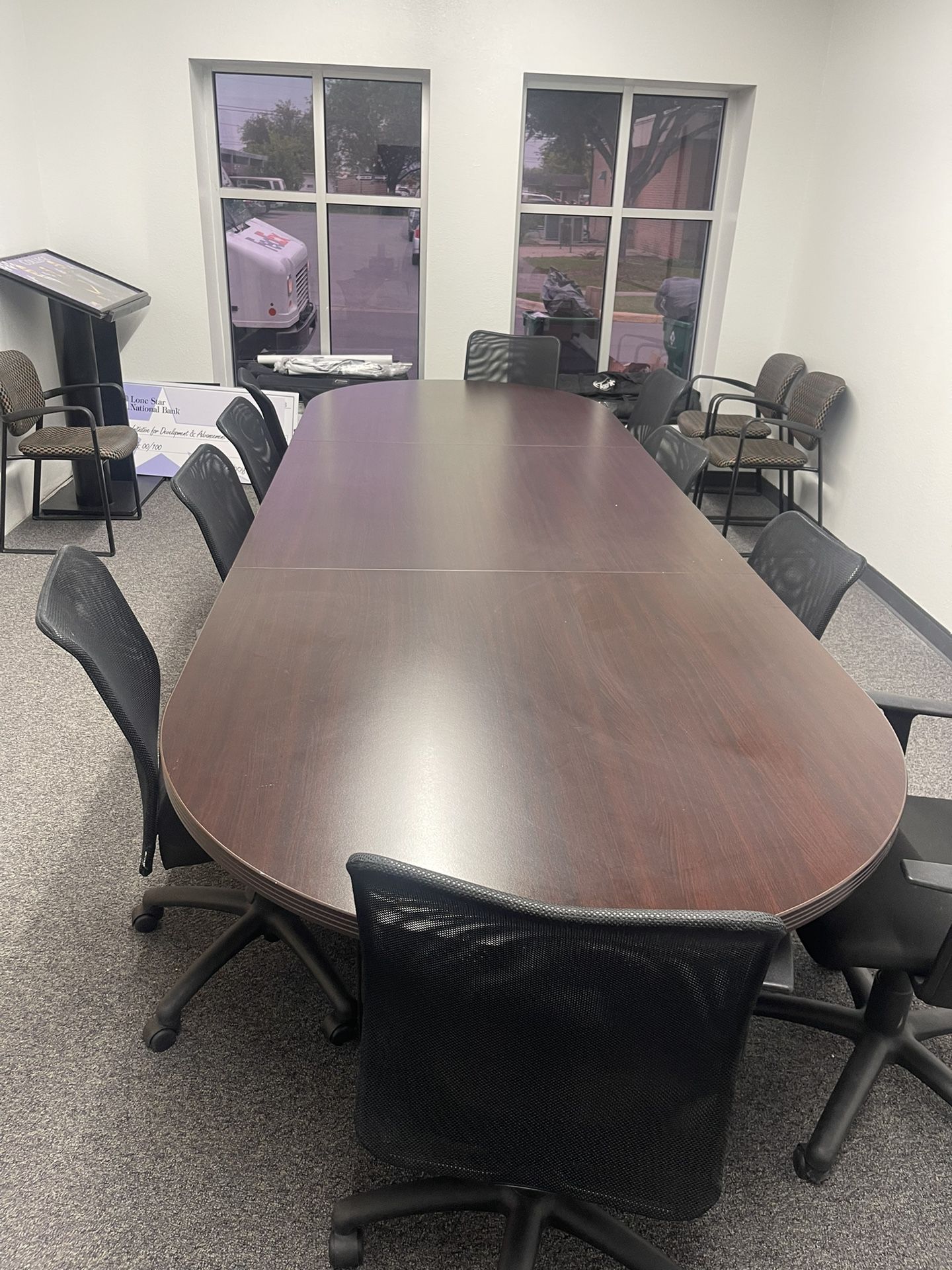 10 Ft Espresso Conference Table & Matching Desk