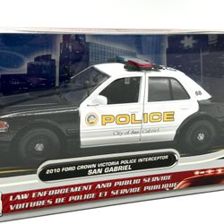 Motor Max 1:24 Scale Diecast Model Car - 2010 FORD CROWN VICTORIA POLICE INTERCEPTOR (SAN GABRIEL)