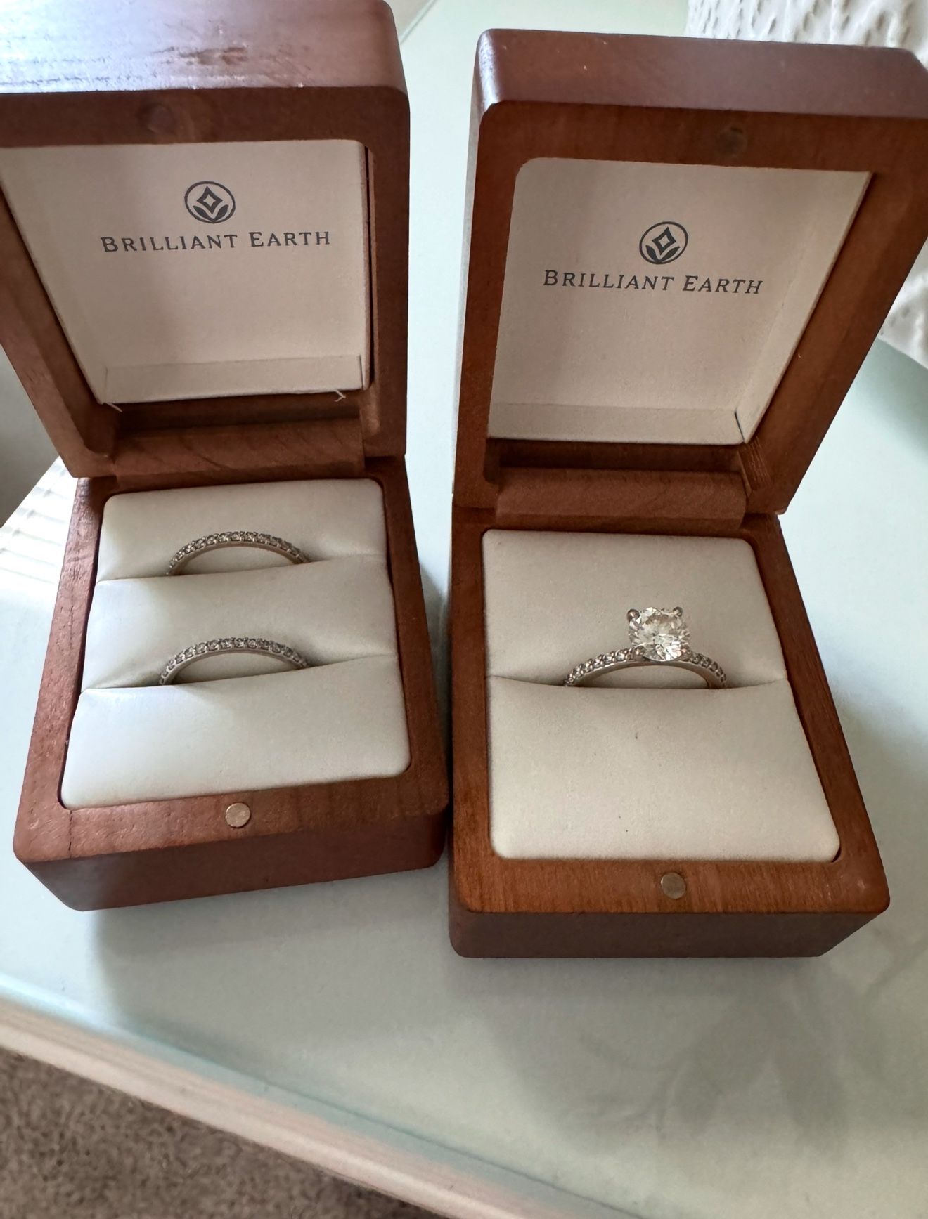 Engagement Wedding Ring Set, Size 7