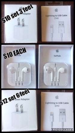 ORIGINAL APPLE HEADPHONES AND IPHONE CHARGERS