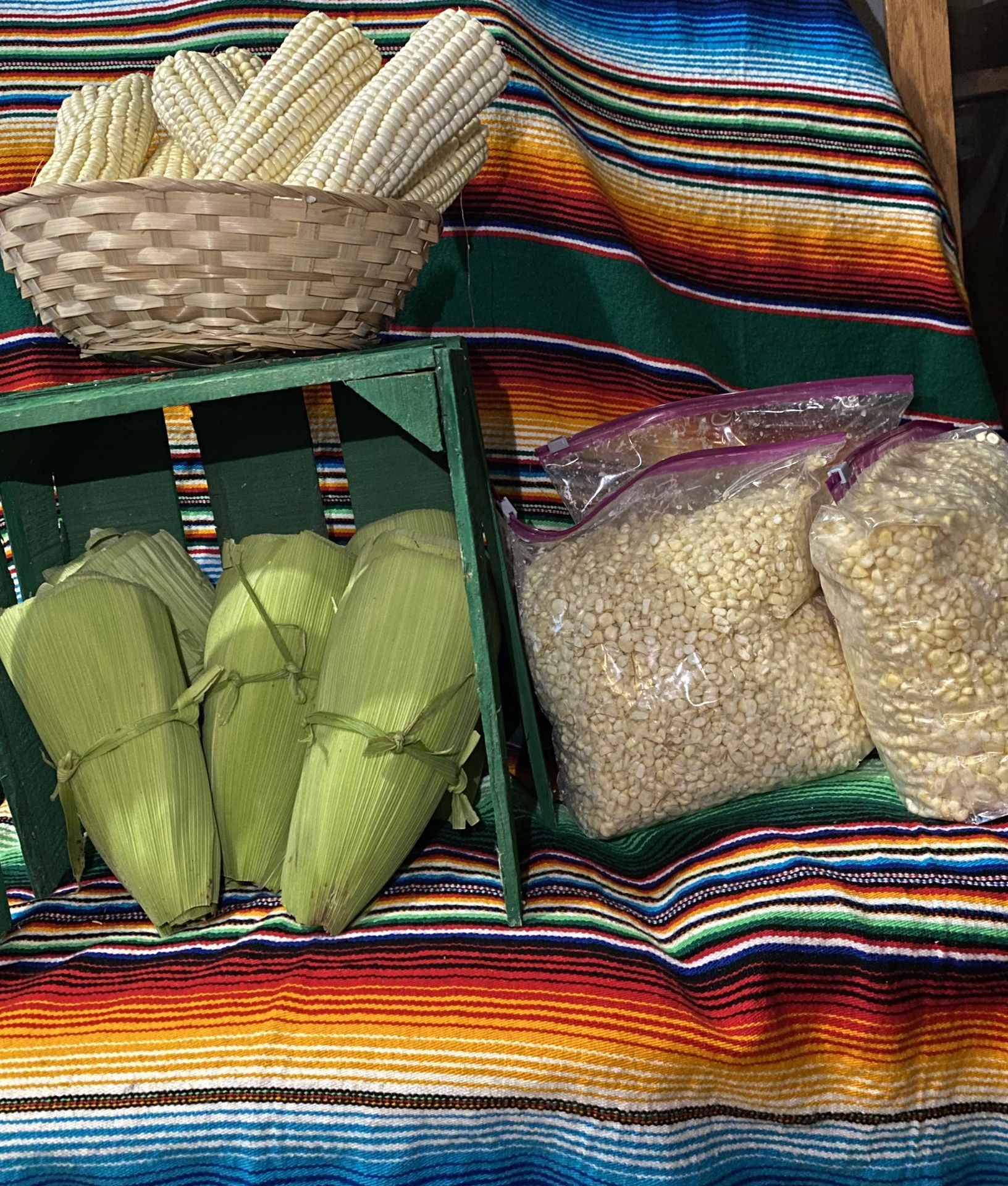 Elote Blanco Mexicano, Hoja Fresca Para Tamal, Grano Fresco