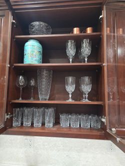Crystal Glassware Set, vase, bowls