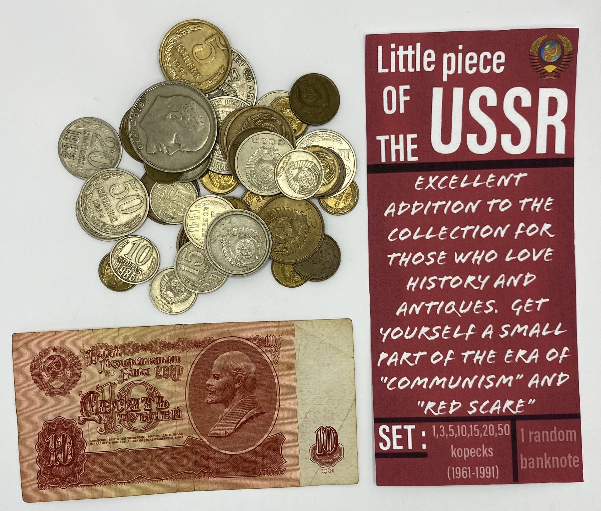Antiques  Coins . USSR Coins - Kopecks . Set 20 Coins  . Soviet Antiques , Rare 