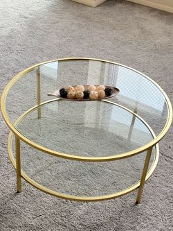 Round Glass Coffee Table Gold Frame