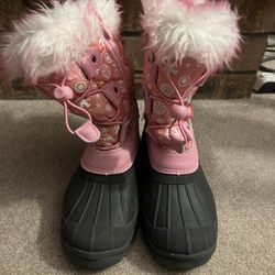 Girls Pink Snow Boots Size 2