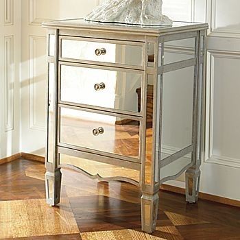 Versailles Chest 3-Drawer Mirrored Nightstand Set (2)