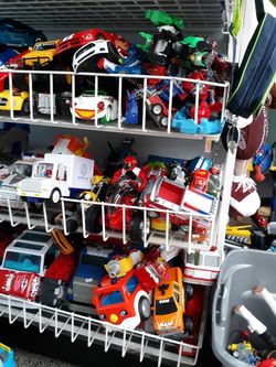 Toy trucks, cars and characters, ask prices