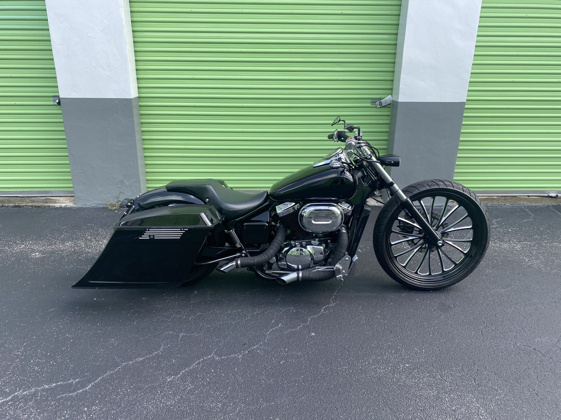 CUSTOM HONDA SHADOW SPIRIT 750 BLACK CHROME BAGGER 23 Inch FRONT WHEEL & TIRE