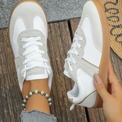 Women's Fashionable Lace Up Low Top Casual Sneakers,