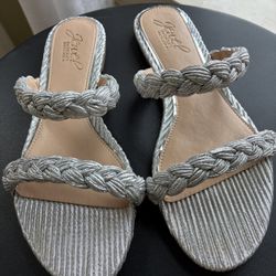 Silver Sandals from Designer Badgley Mischka - Size 6