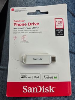 128 GB SanDisk  Phone drive Flash Storage for mobile devices with  USB-C
