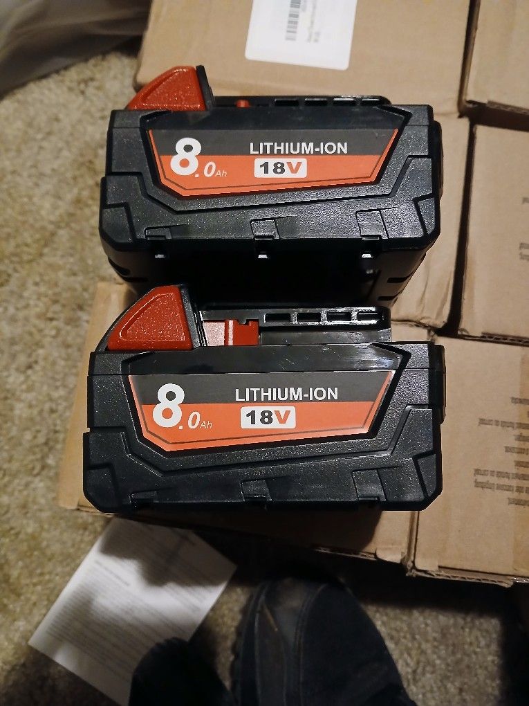 Lithium Ion 18v 8.0ah Battery's For Milwaukee