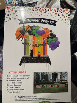 Halloween Party Kit with Balloon Arch and Decorations