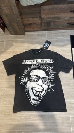 Hellstar Studios Hypnotic Face Graphic T-Shirt Black Size Medium (M)