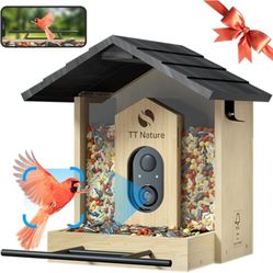 🐦📷 Smart Bird Feeder with Camera — BRAND NEW  $35 FIRM | Retail $109  TT Nature bamboo bird feeder with 1080P HD live camera and AI bird recognition