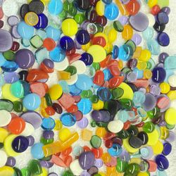 1.5 Lbs COE 90 Imperfect Dots For Fusing, Mosaic, Stained Glass Embellishments, Etc