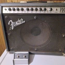 Old School Fender Amp Guitar With Foot Switch 