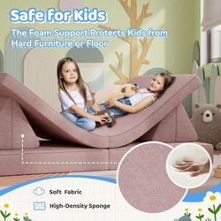 Kids And Toddler Play Couch Sofa Rose Red