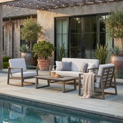 4-Piece Acacia wood Outdoor Patio Furniture Set