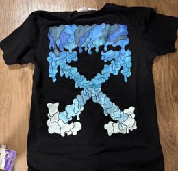 Black and blue Marker Off-White t-shirt 100% Authentic