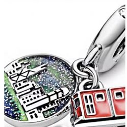 Train With Night Sky Bracelet Charm