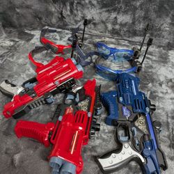 Kids Laser Tag Blasters with Head Sensors – Red & Blue – Lot Set