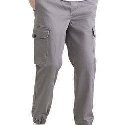 Dockers Men's Tapered Fit Cargo Jogger Pants Car Grey Color, Large Size 