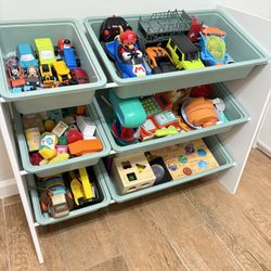 Kids Bin Storage White