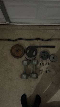 Weights and curling bar