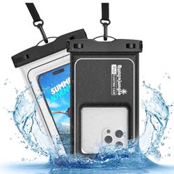 Waterproof Phone Pouch - 2 Pack IP68 Floating Waterproof Phone Case, Dry Bag Beach Cruise Essentials 2025 with Adjustable Lanyard for iPhone 16 Pro Ma