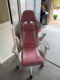 Pink gaming chair.
