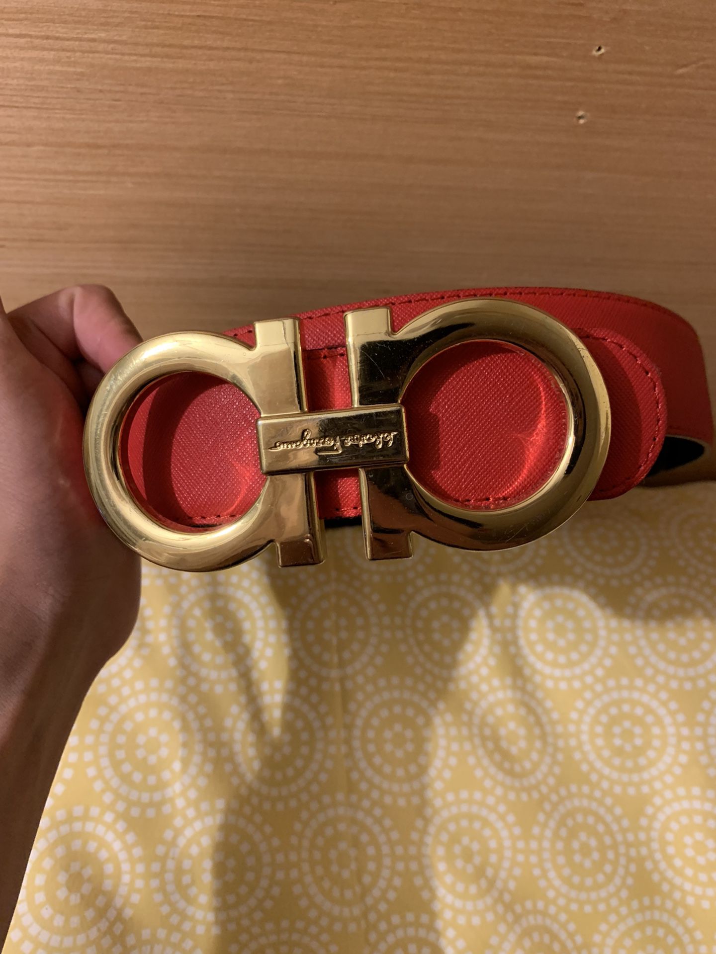 Ferragamo Belt Reversible Red/black Used
