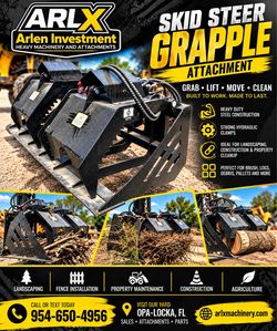 Skid steer grapple attachment, new, ready to rock 🤘