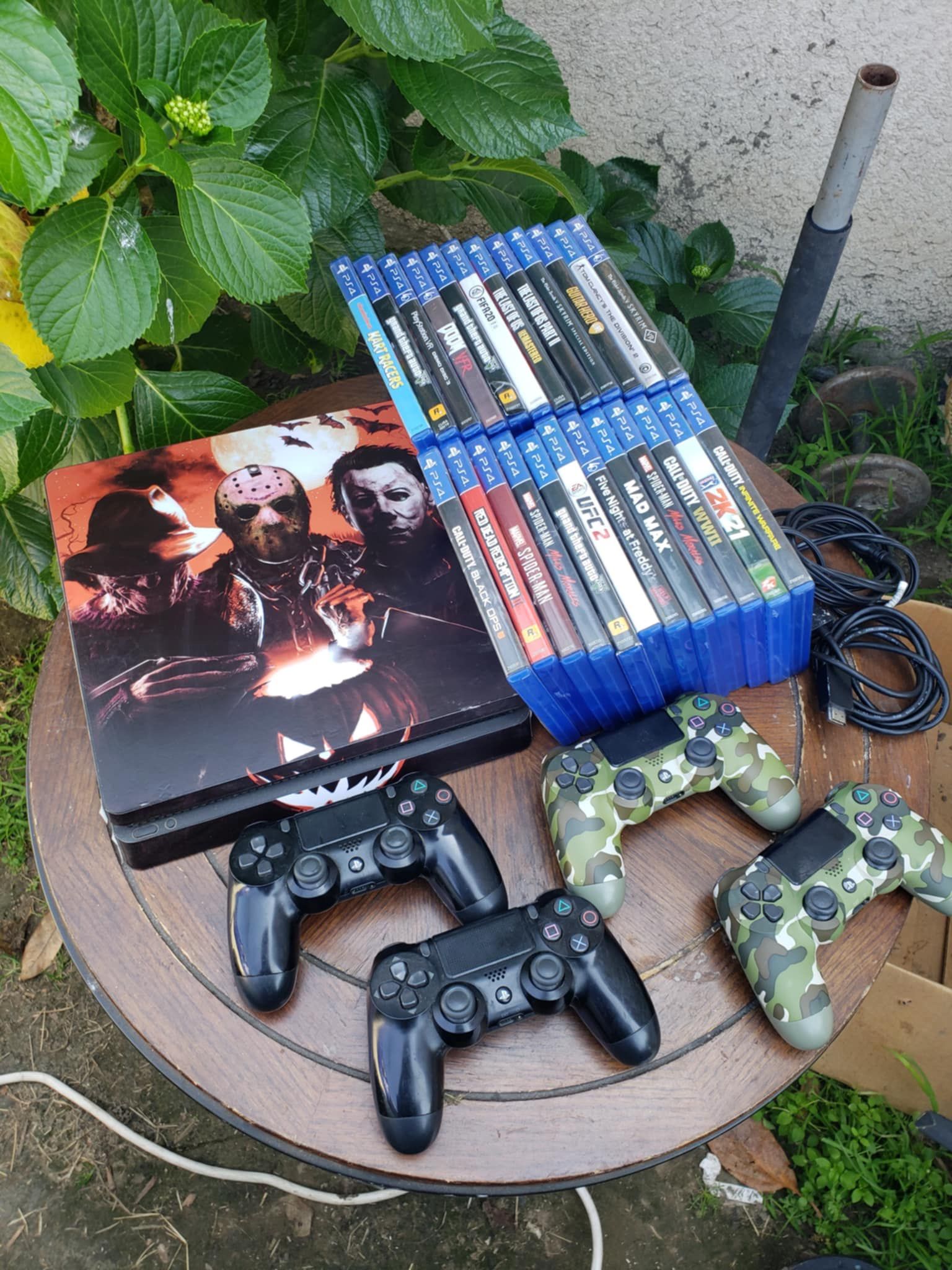 There 25 Games i Sell 8 Games for $100! OR $20! Each there $300! On games. $180! PS4 slim 1000GB, $30! Per Extra control. $550! Lowest or Trade electr