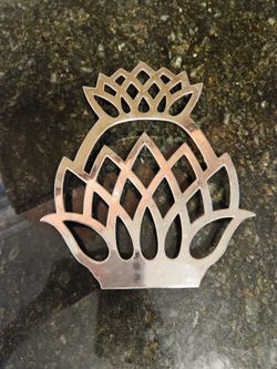 Vintage MCM Silver Plated Pineapple Trivet Wall Decor Made in Italy