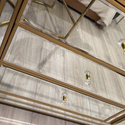 Gold Mirror Dresser  60'' W 6 - Drawer Dresser