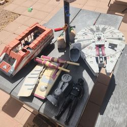 Star Wars ships vehicles plus parts sold as a lot