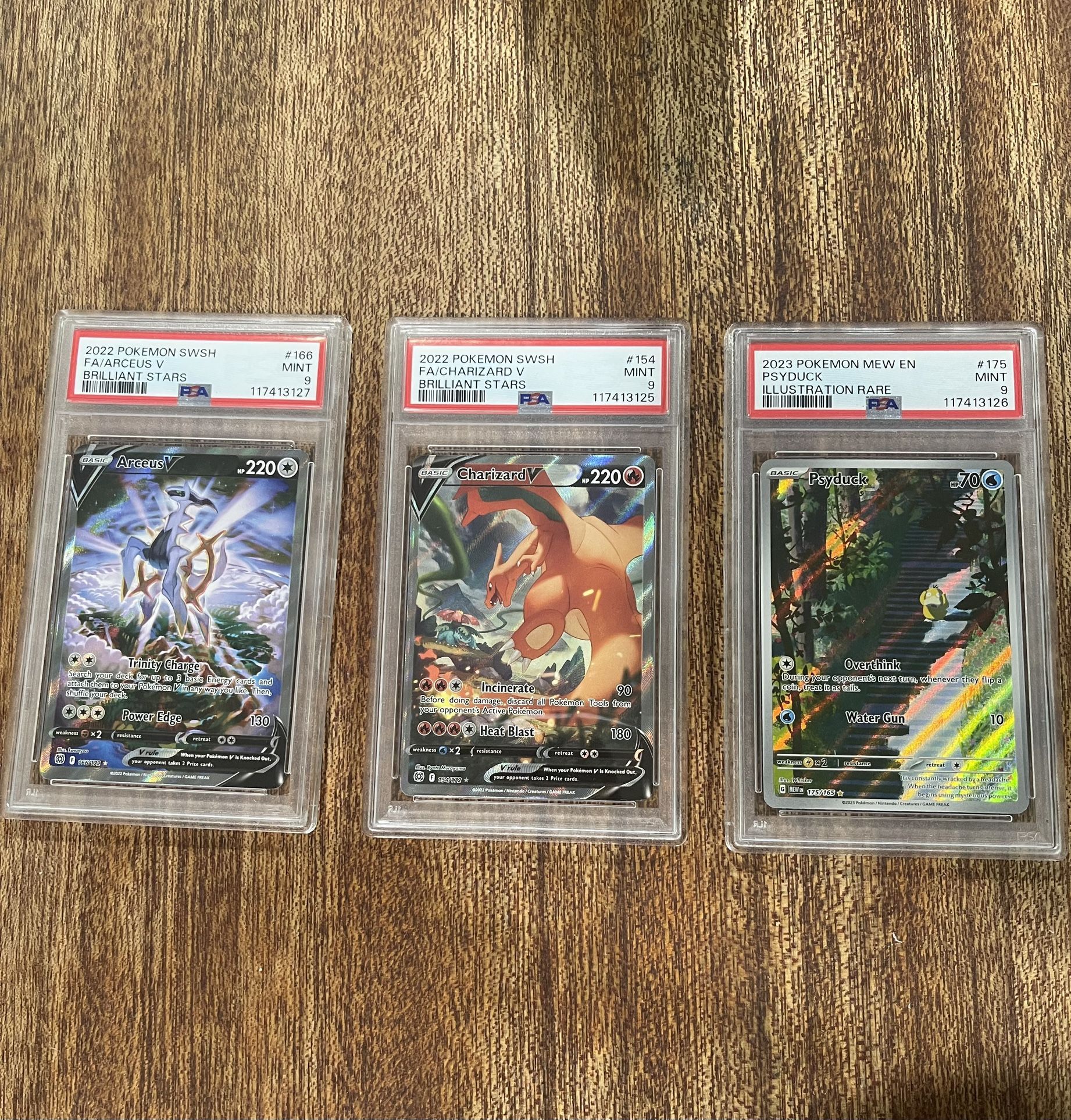 PSA Graded pokemon card slabs charizard