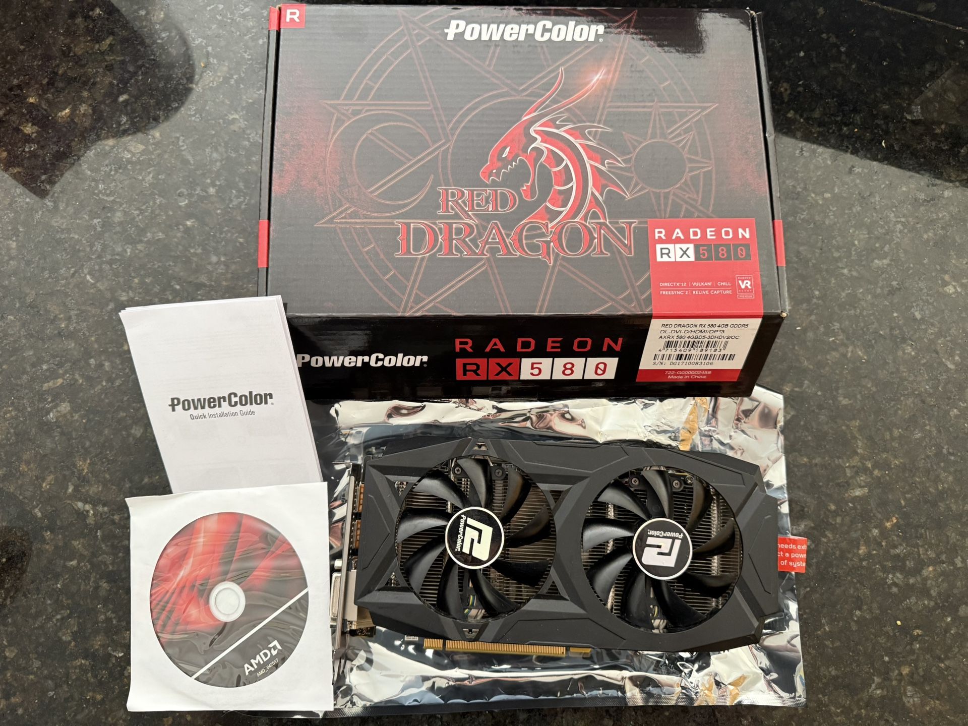 AMD PowerColor Radeon RX 580 Graphics Card GPU