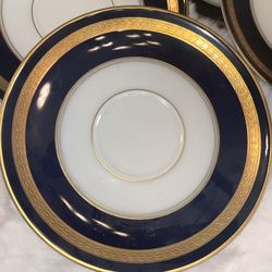 Rosenthal Saucers Eminence Classic Rose Selb Plossberg Cobalt & Gold (6)