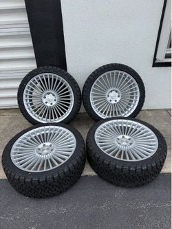24” Giovanna WHEELS GLOSS SILVER RIMS Silverado Tahoe Gmc sierra Rims wheels tires