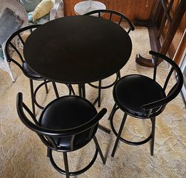 Bar stools and table