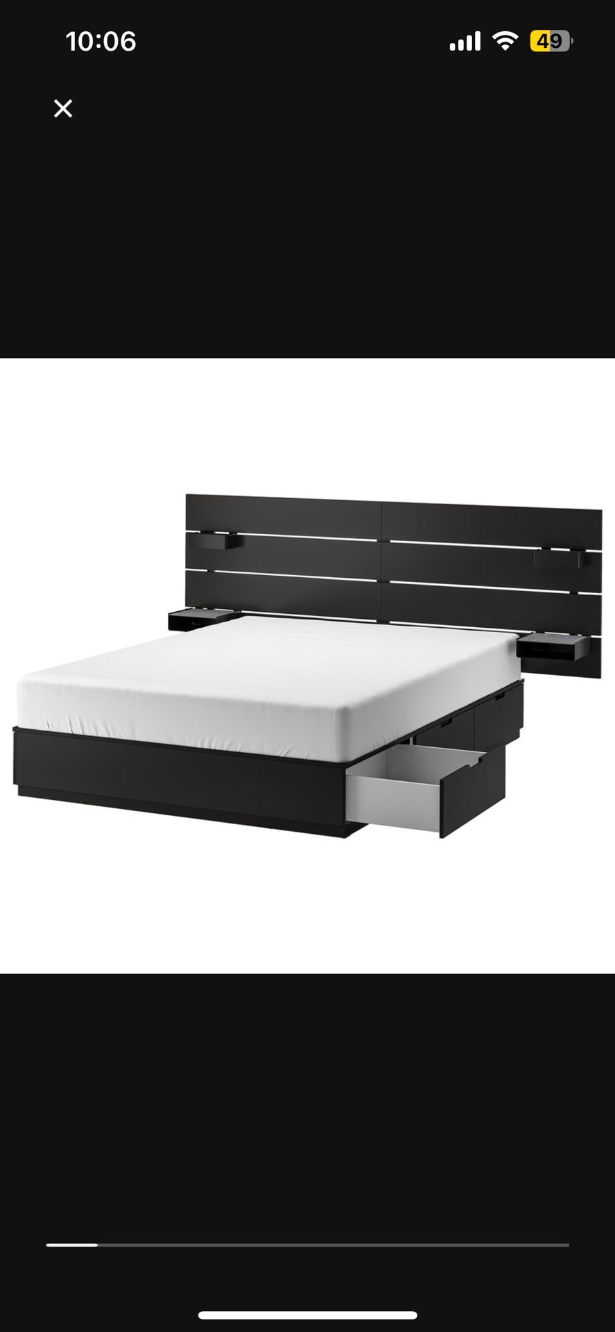 IKEA NORDLI Bed Frame, Headboard