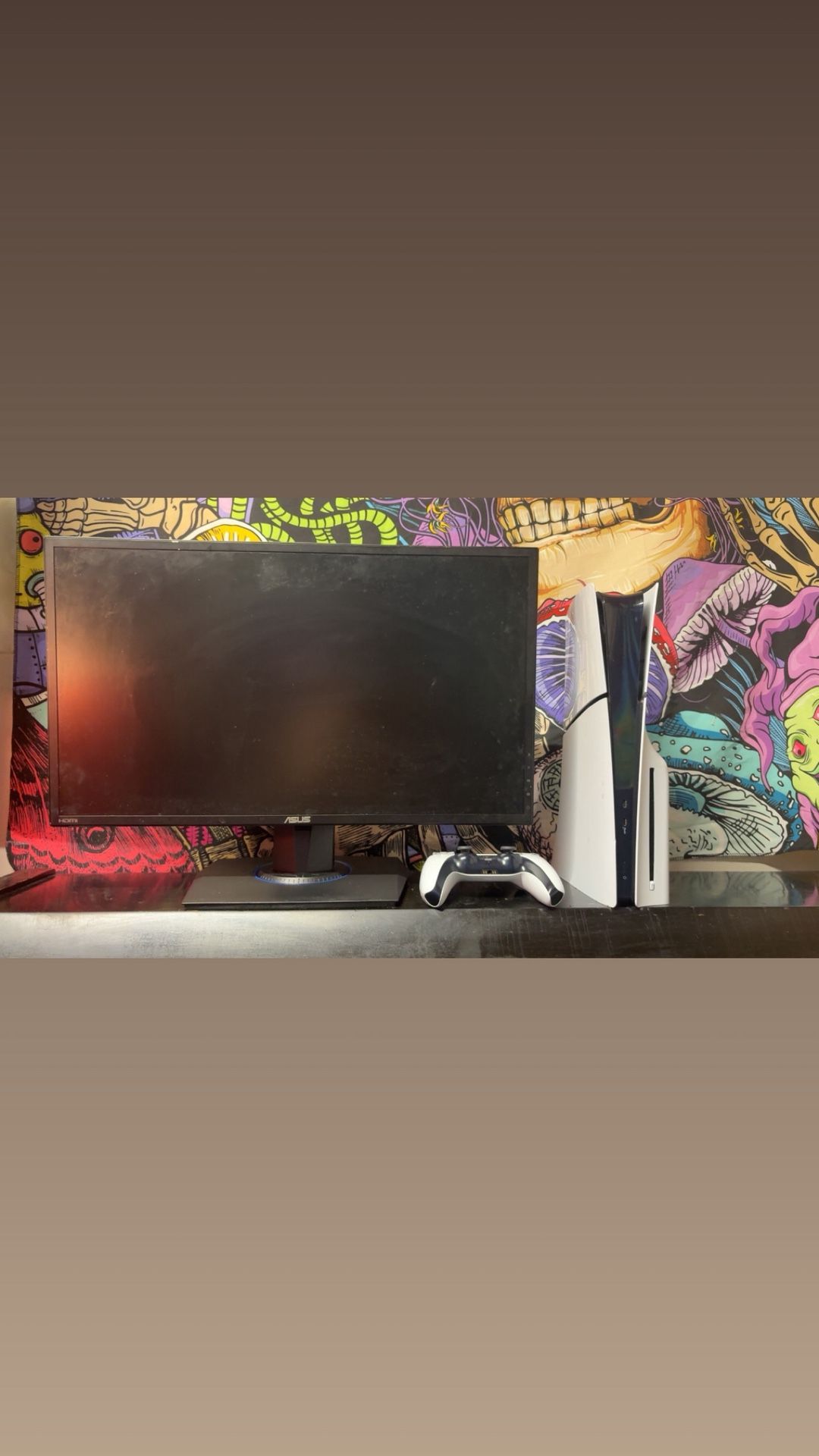 Monitor, Ps5 With Controller 
