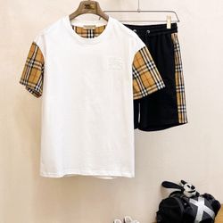 BURBERRY round neck short-sleeved shorts set