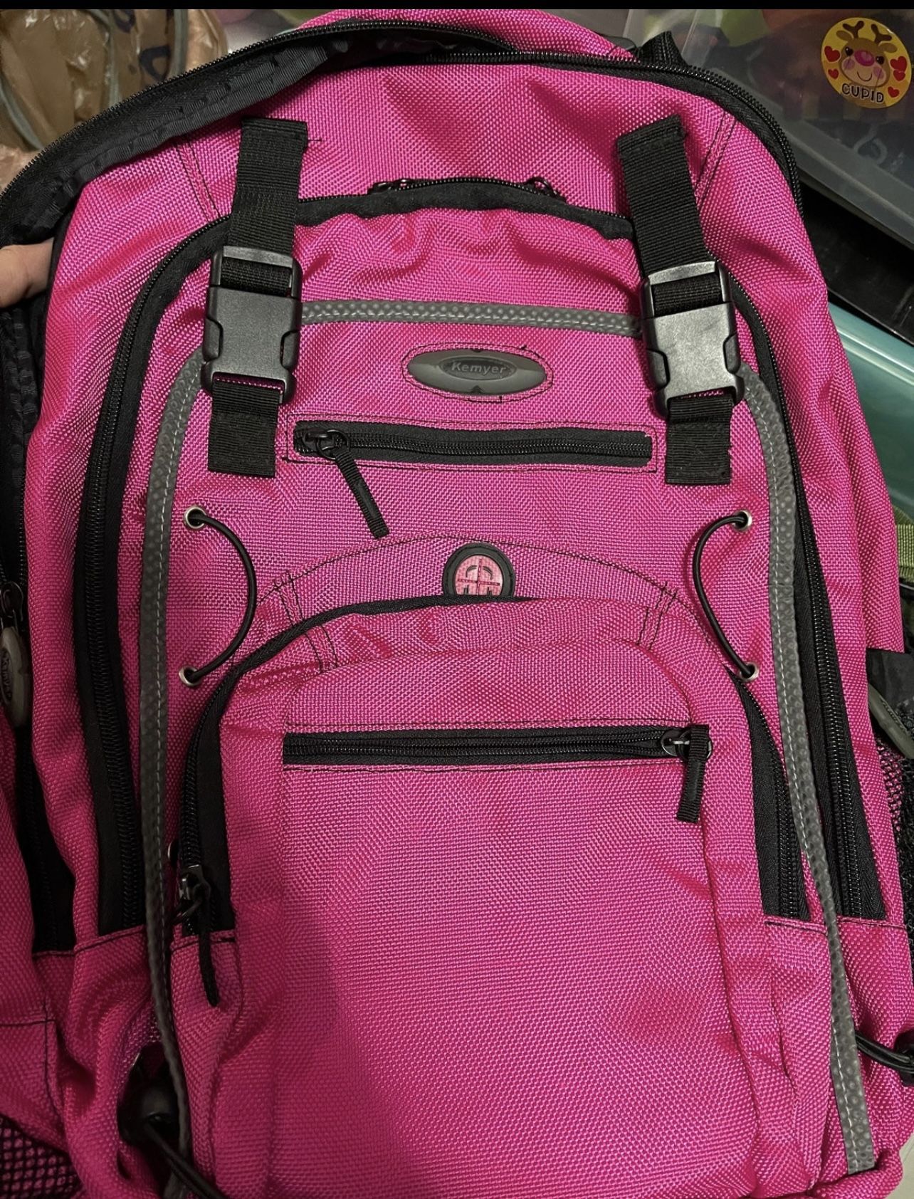 PINK LAPTOP BACKPACK MULTI COMPARTMENT