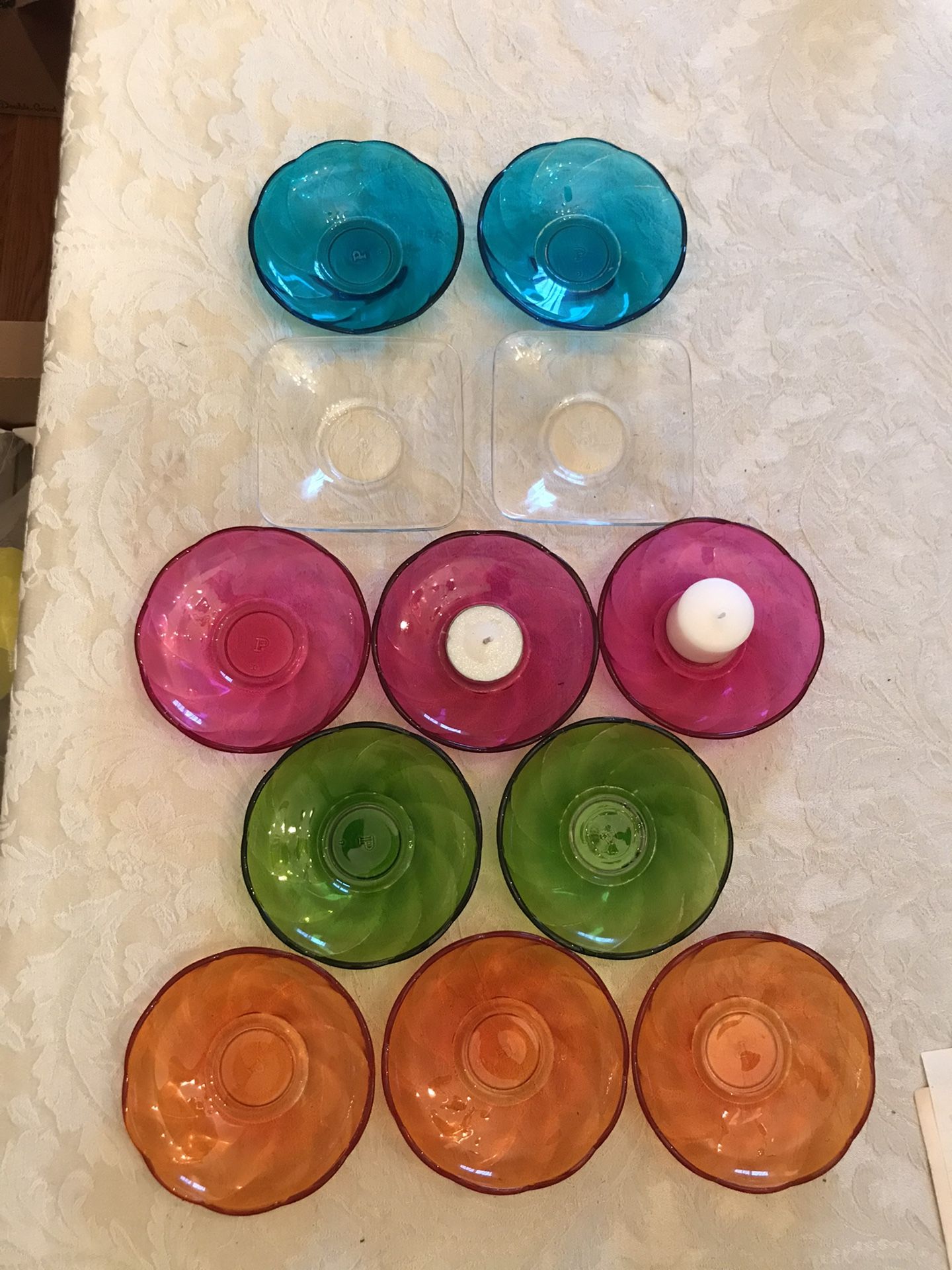 12 Glass Candle Holders 