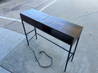 Industrial Console Table with Power Outlet