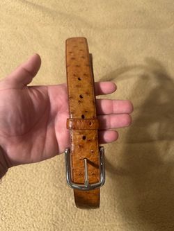 TECOVAS BROWN OSTRICH BELT Sz. 36